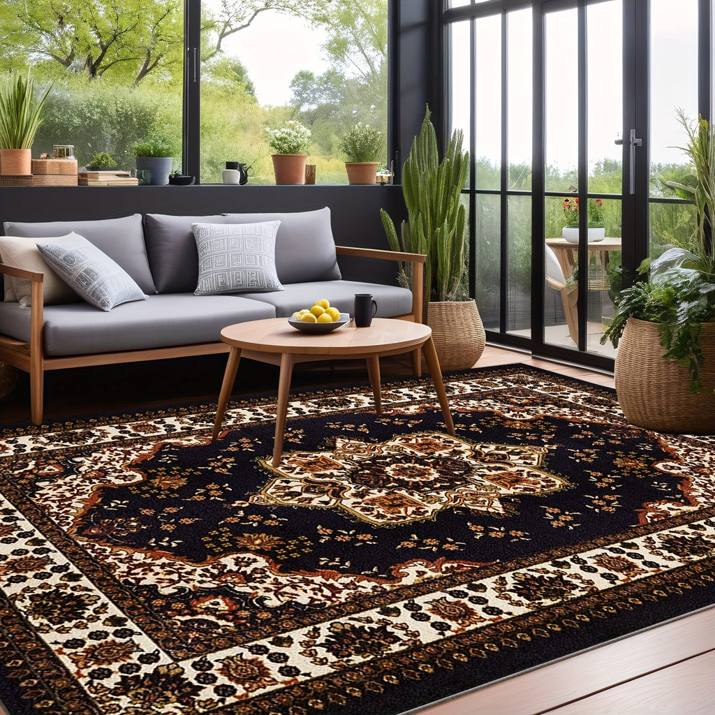 Brown/Black/Beige/Gray/Blue/Red/White/Green/ 1pc Extra Large Luxury Mat - Extra Wide Luxury Floor Mat with Non-Slip Backing, Machine Washable - Extra Large Area Mat for Living Room, Bedroom, Hallway - Persian Bohemian Mat for