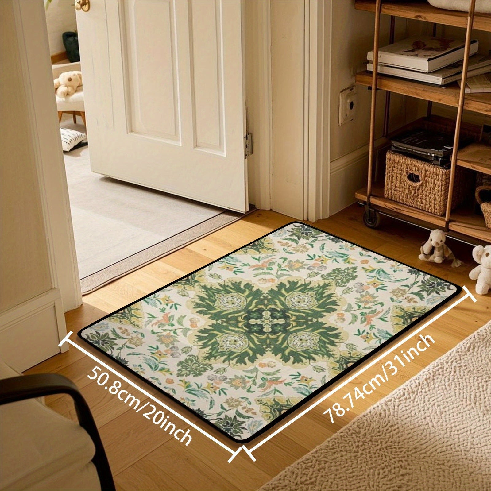 1pc Machine Washable carpet 31*20inch--Carpet, Floor MATS and Protectants, Non-Slip, Fade Resistant, Flannel Area Mat, sqm Polyester, Lightweight Rugs for Entryway, Hallway, Kitchen and Corridor, Bedroom Office, Living Room