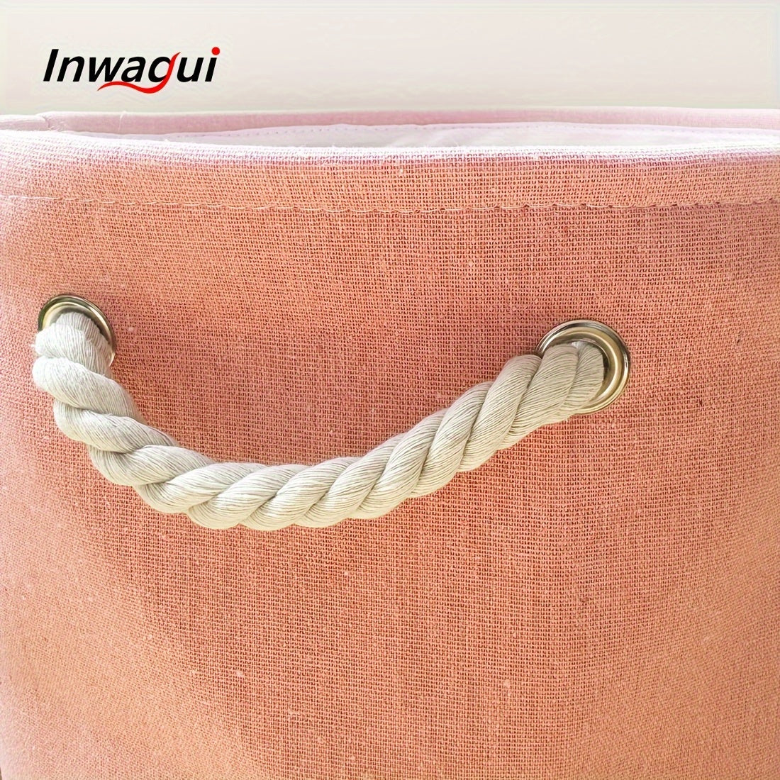 Inwagui Animal-Themed Foldable Storage Basket - Thick Fabric, Elephant, Rabbit & Alpaca Designs with Handles for Clothes, Toys, Books Organizer - Modern Home Decor, for Spring