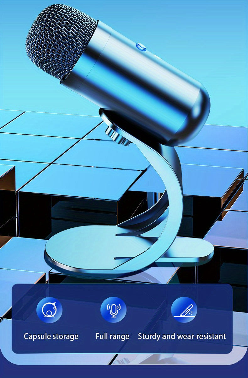 Professional USB Microphone Kit Plug & Play for Studio, E-sports, Singing The microphone used for computers is easy to use and has clear sound quality