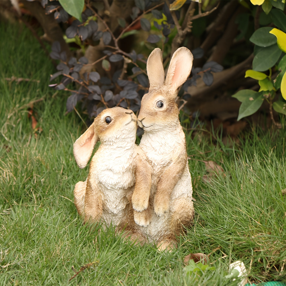A Couple of Decorative Rabbit Figurines for Garden, Patio, Or Balcony Landscaping.