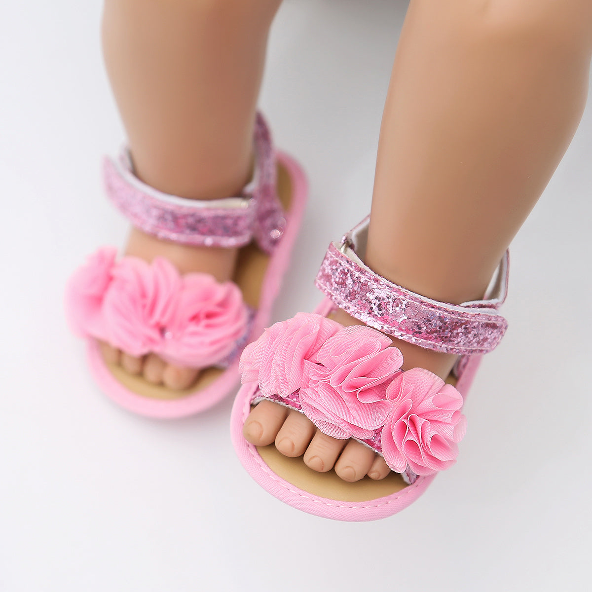 Adorable Baby Girl's Floral Sandals - Breathable, Comfortable, and Durable Open-Toe Shoes for Newborn, Infant,