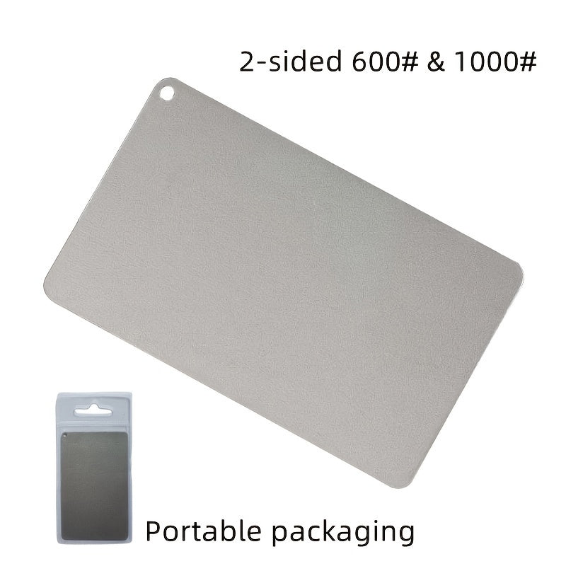 Sharpening Made Easy 2-Sided Credit Card Artificial Diamond File with 600 Fine & 1000 Extra Fine Grits - Perfect for Knives, Chisels, Router Bits, Saw Blades & Scissors!