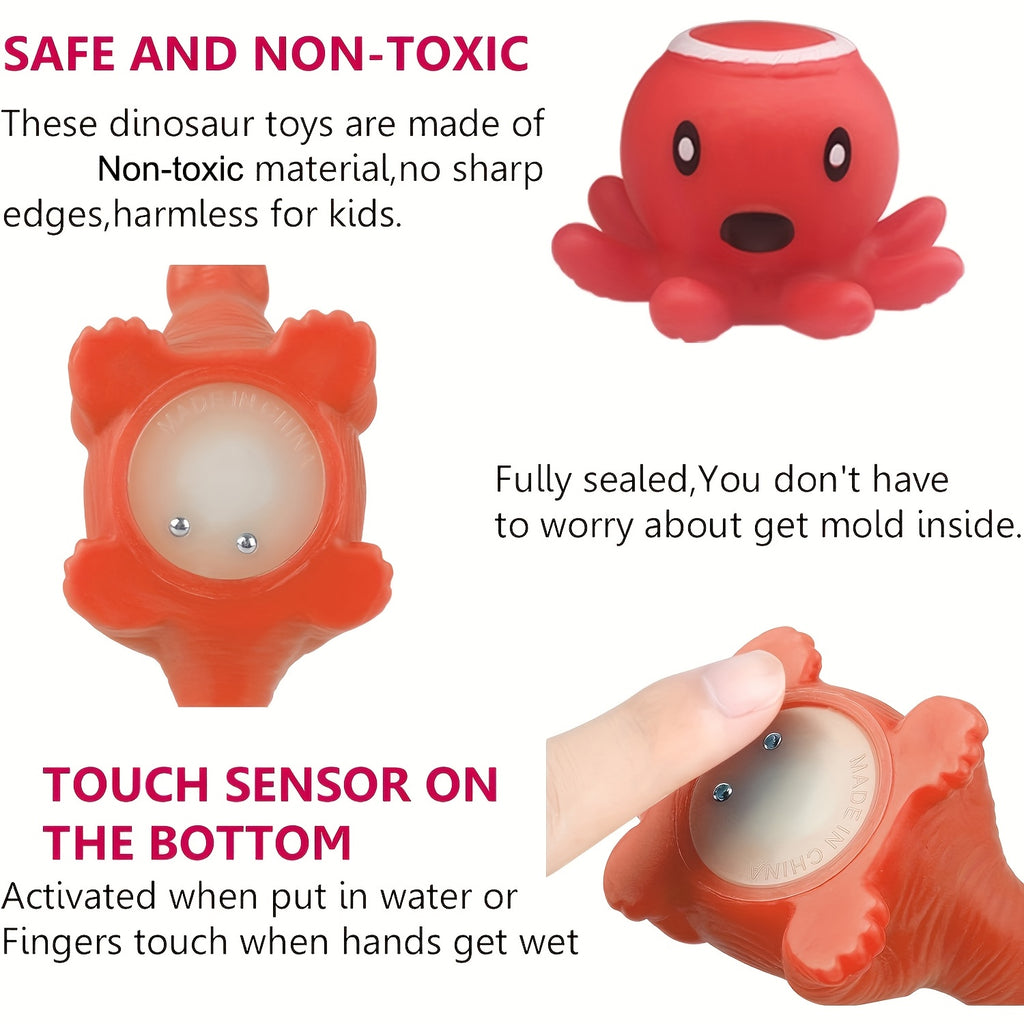 [Popular Choice] Light-Up Water Pool Bath Toy Set, Floating Rubber Toys for Youngsters