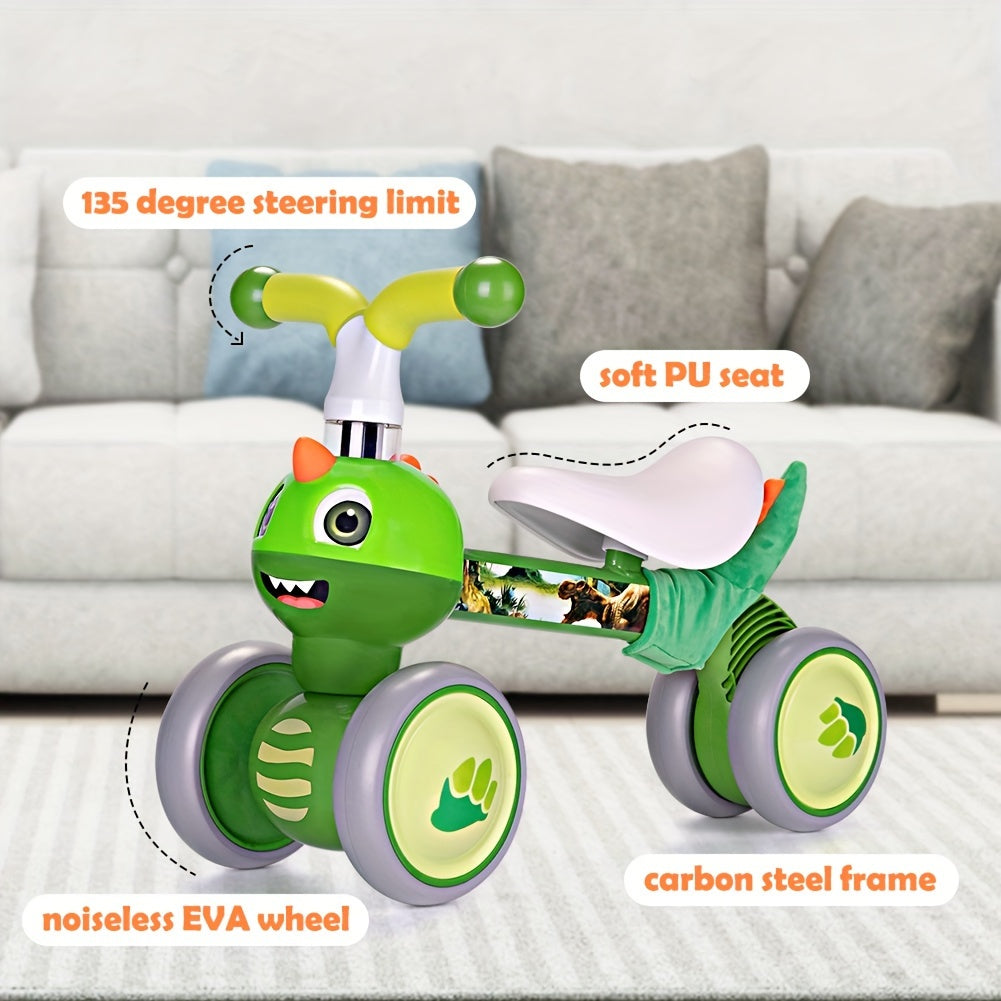 Baby Balance Bike Toys for 1 Year Old Boys Girls, 10-36 Months Toddler Bike, Non-Pedal 4 Silent Wheels Riding Toys Indoor Outdoor, First Birthday Gifts, Kids Pre-School First Bike Dinosaur