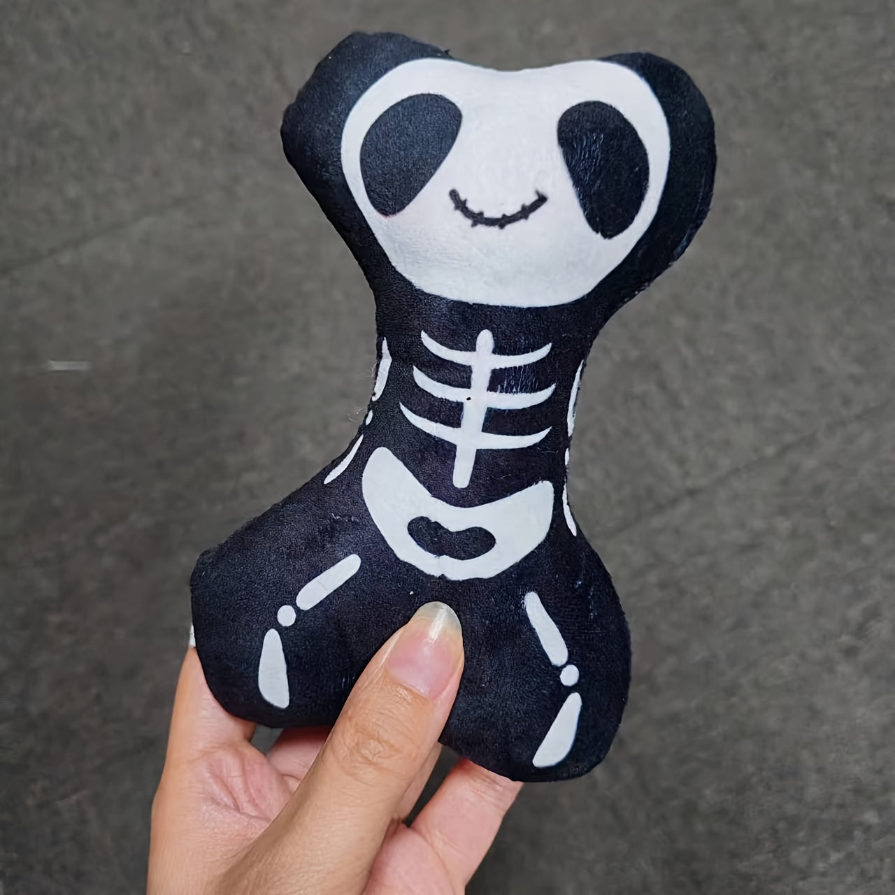 Halloween-Themed Squeaky Dog Bone Toy -