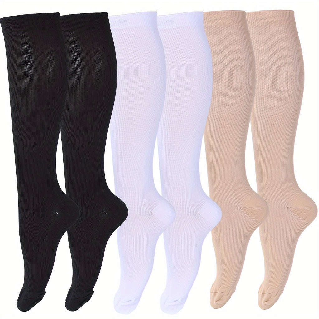 15-20mmHg Copper Compression Socks - 6 Pairs For Women And Men - Graduated Compression For Improved Circulation And Reduced Swelling