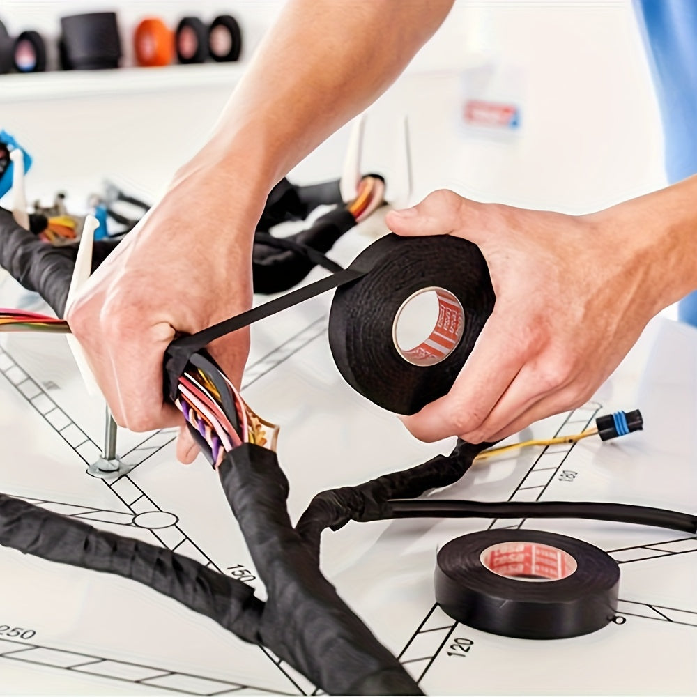 WeluvFit High-Temperature Resistant Harness Tape, 49.2ft - Flame-Retardant, Weatherproof Electrical Fabric Tape for Automotive Wiring & Cable Insulation