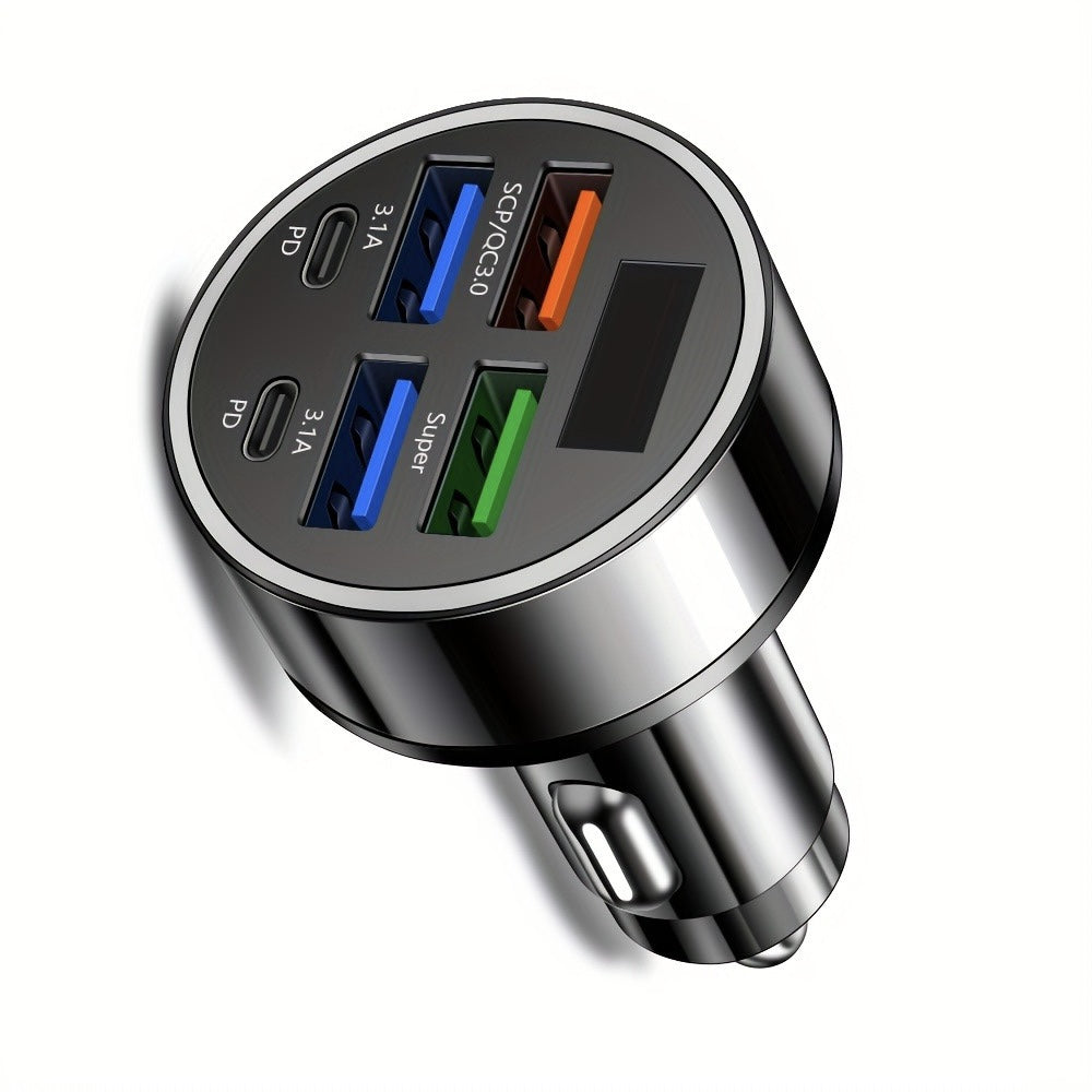 1 Pac 2025 Military-Grade] 10X HYPER-SPEED Car Charger, The Ultimate 6-in-1 Charging Station Hub