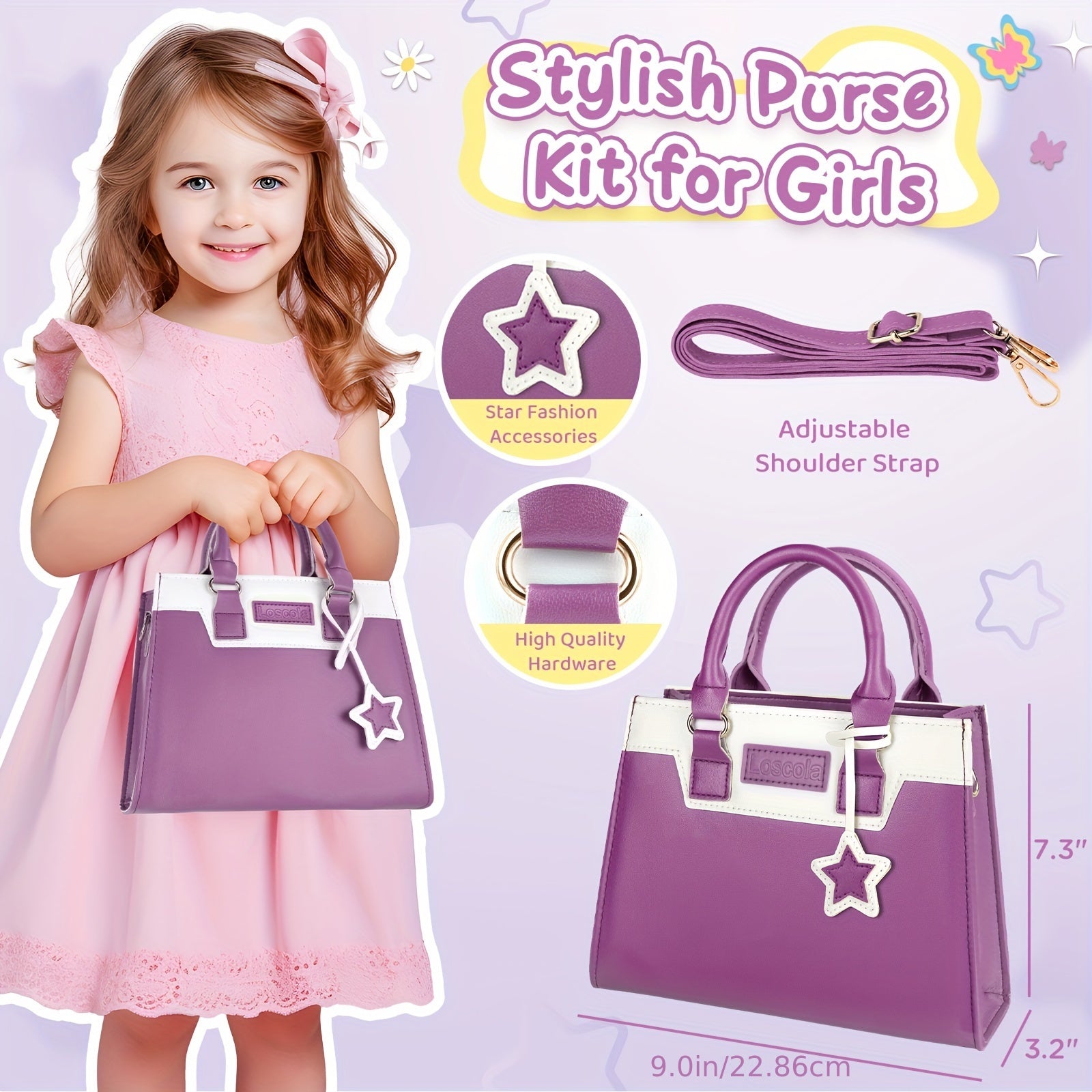 28PCS Princess Toys Play Purse with Pretend Makeup, Little Girls Play Purse for Ages 3-6, Christmas Birthday Gift For Girls Age 3+
