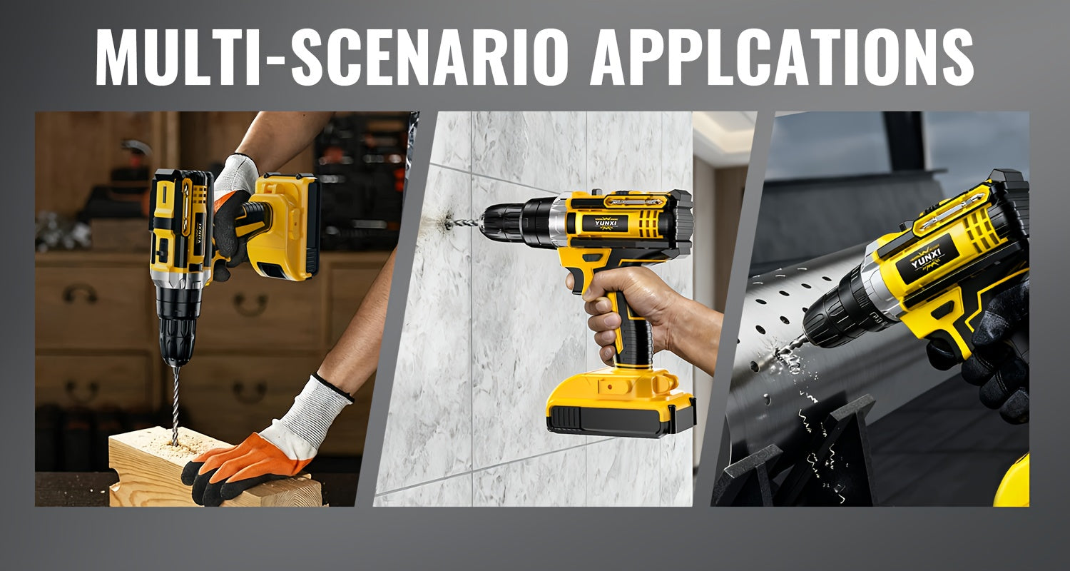 21V Cordless Drill Set Impact Drill with Battery And Quick Charger