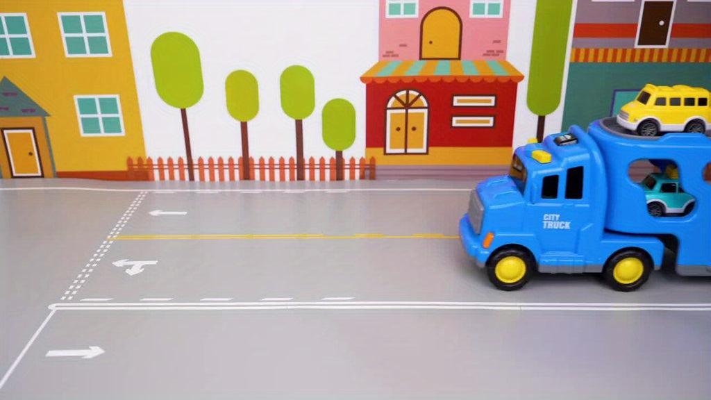 Toys Trucks Cars for Boys, 5in 1 City Truck Car Toys for 3 4 5 Years Old Boys Girls Kids Birthday Gifts, Boy Toys Car Trucks Vehicles Friction Power Toys with Light Sound