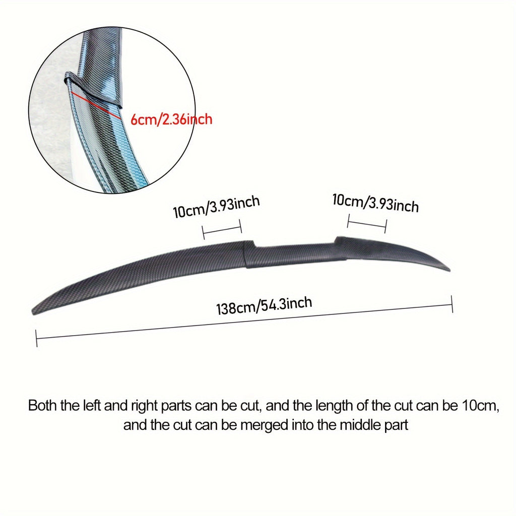 Automotive Tail, Automotive Modification Of External Parts Spoiler, Non-porous Self-adhesive Tail, Carbon Fiber Pattern Wind Wing Automotive External Parts Decoration Supplies