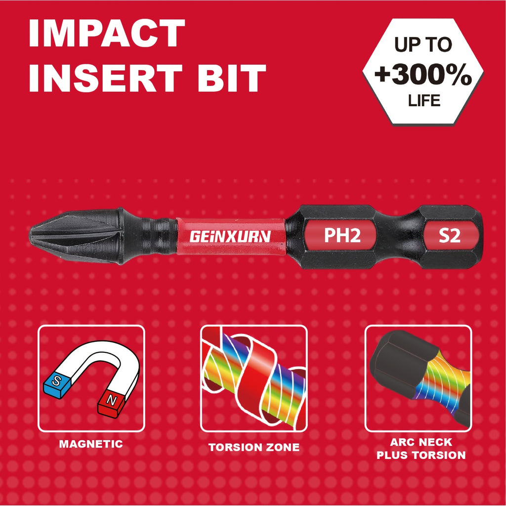 5/10/20pcs 50mm/2Inch Phillips PH2 Impact Screwdriver Bit, For Plastic Products, Woodwork Articles, Metal Works In Family, Factory, Office Etc.
