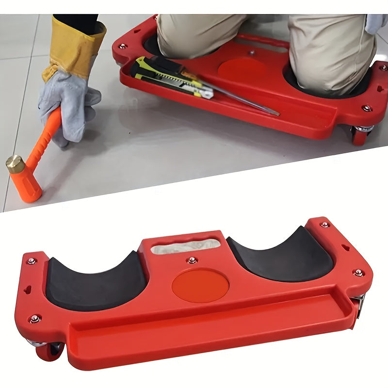 1pc Rolling Knee Pad Platform with Wheels, ABS Material, Multi-Function with Built-In Tool Tray,