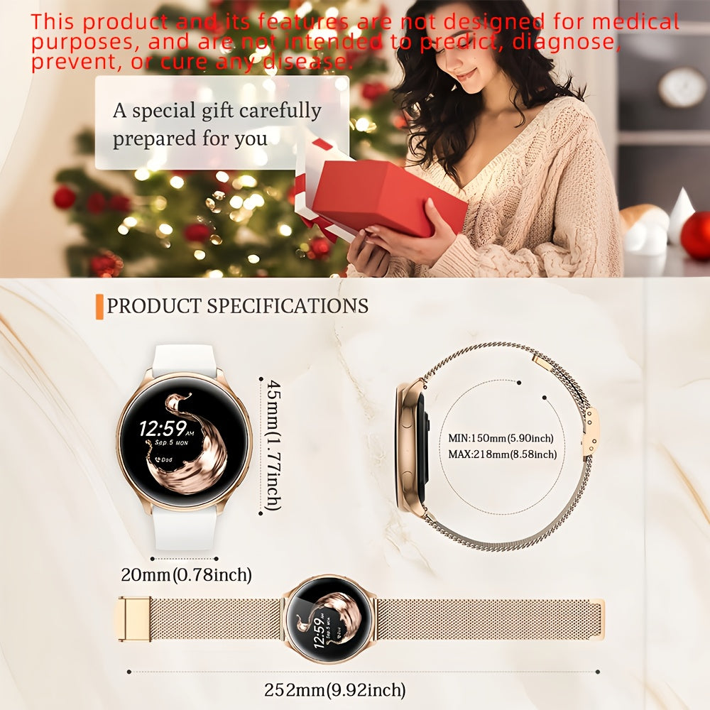 Smartwatch with Wireless Call/Dial, Female Functions, Sleep, 19 Sports Modes, Music Player, Pedometer - Perfect Birthday Gift for Men & Women, Christmas, Halloween, Smartwatches For Android & Ios