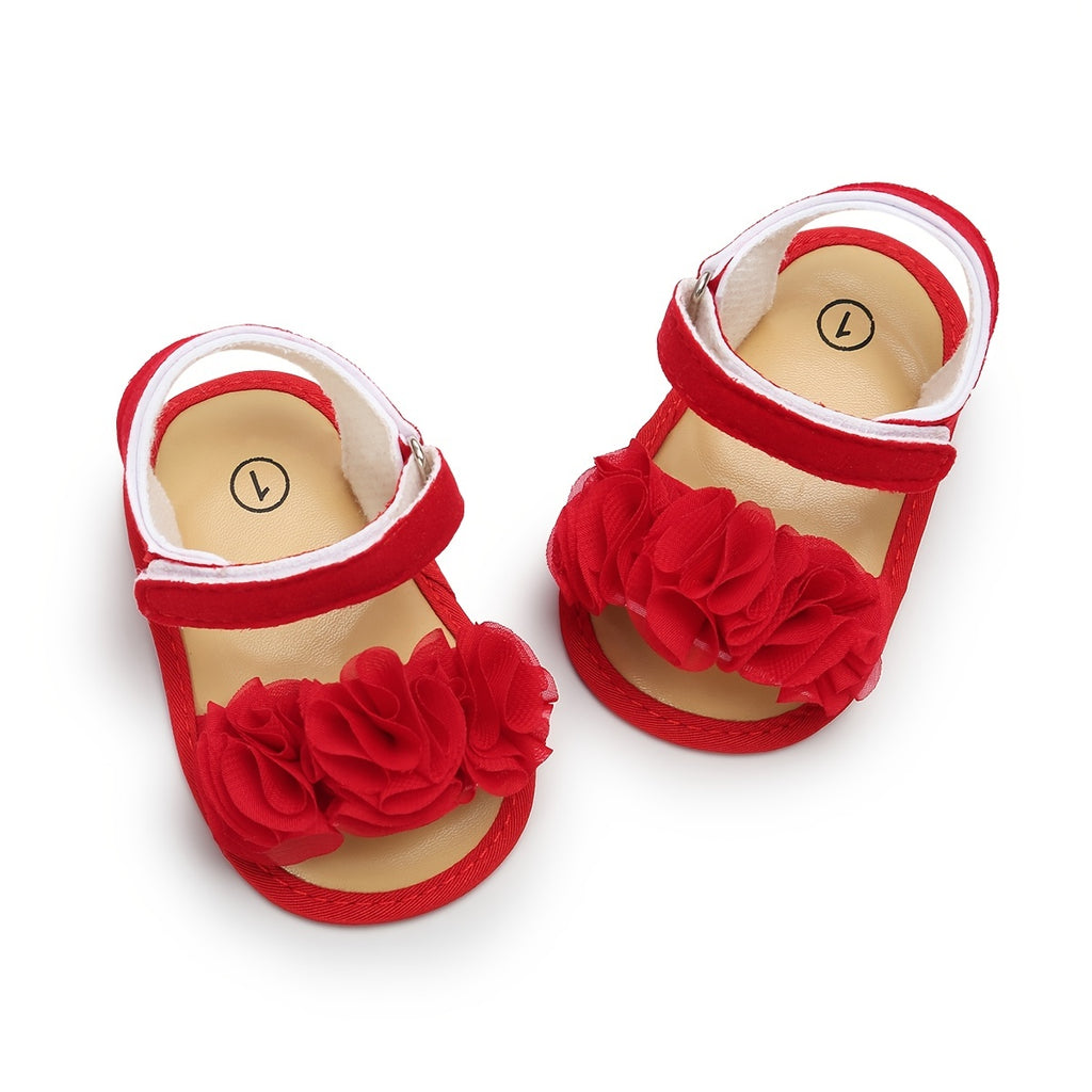 Adorable Baby Girl's Floral Sandals - Breathable, Comfortable, and Durable Open-Toe Shoes for Newborn, Infant,