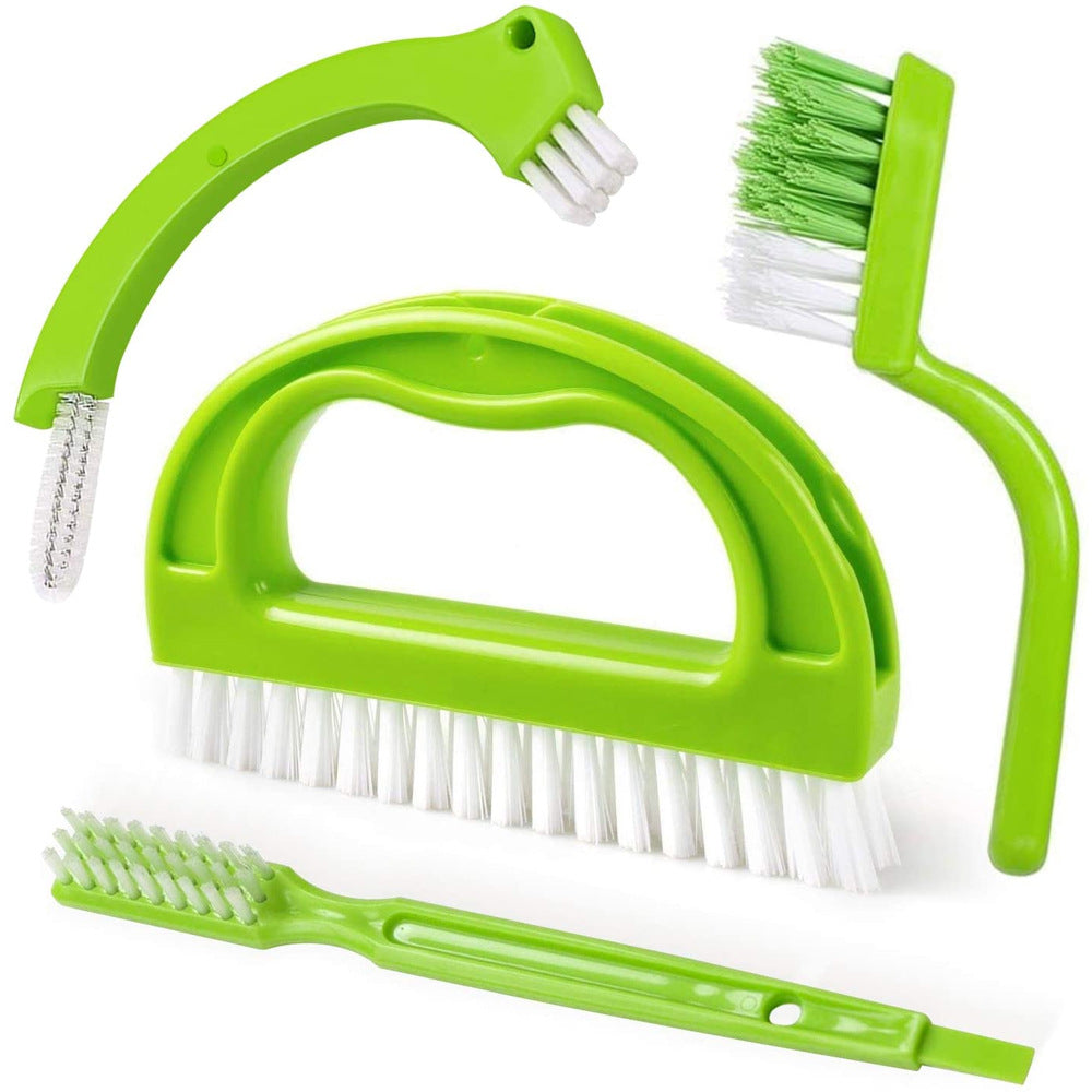4pcs Grout Cleaning Brush Set with Handle - Durable Nylon & Food-Grade PP, R