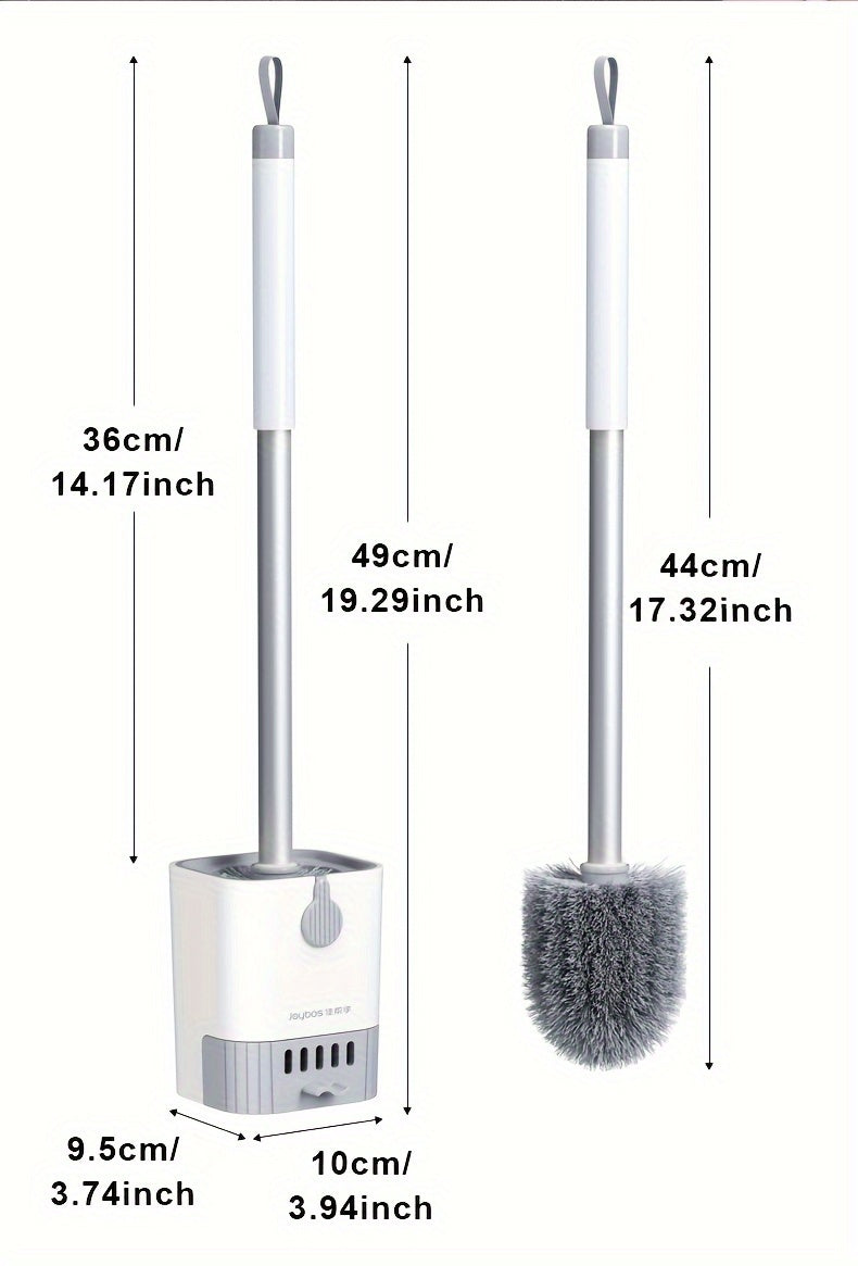 1 Set, Toilet Brush With Holder Set, Wall Mounted Long Handle Toilet Cleaning Brush With Holder, Flexible Toilet Bowl Cleaning Brush, No Dead Corner, Bathroom Cleaning Brush, Cleaning Supplies, Cleaning Tool, Back To School S