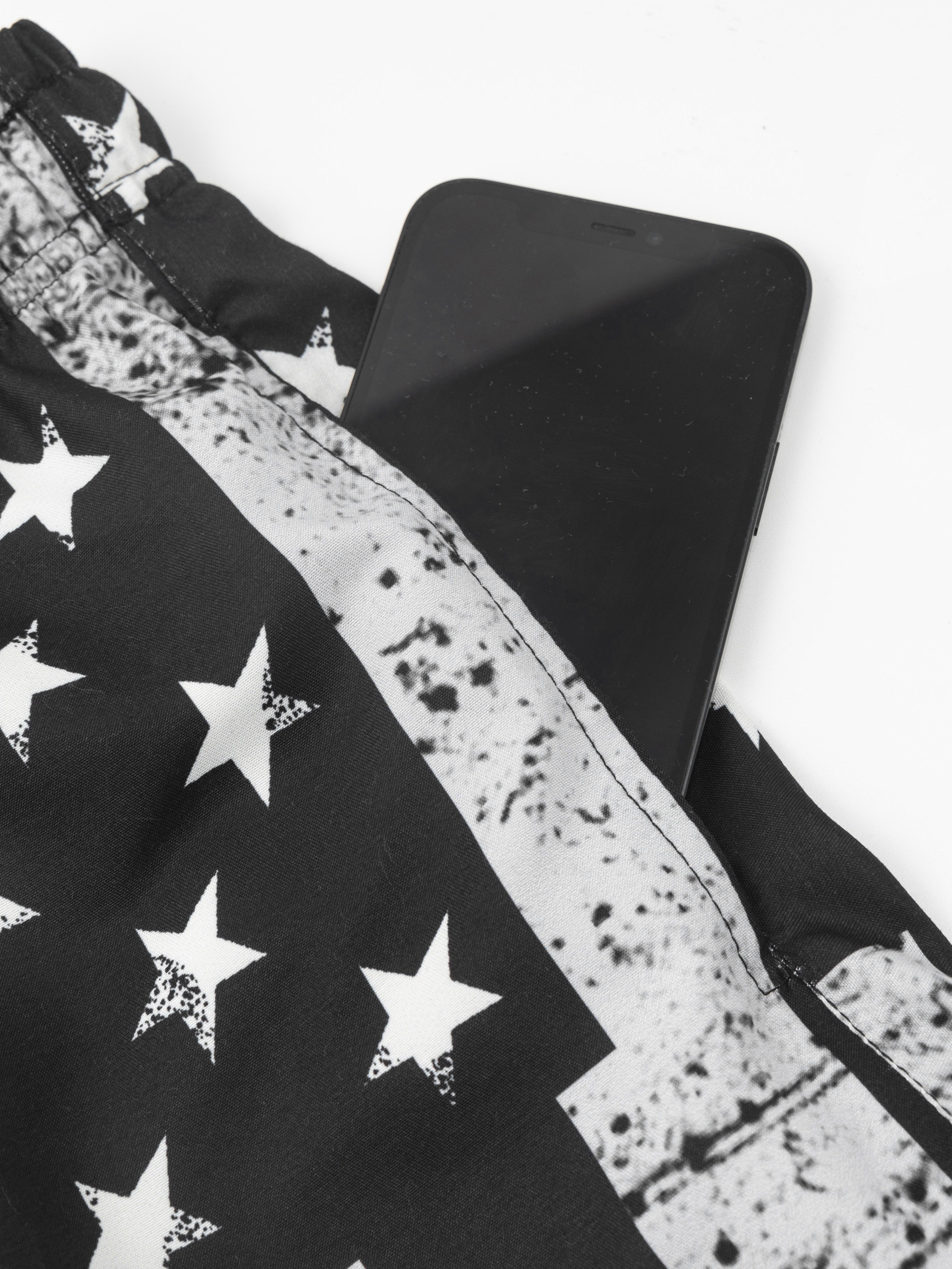 Men's Plus Size "American Flag" Graphic Shorts Beach Pants Holiday Shorts, Elastic Drawstring Sports Short Pants