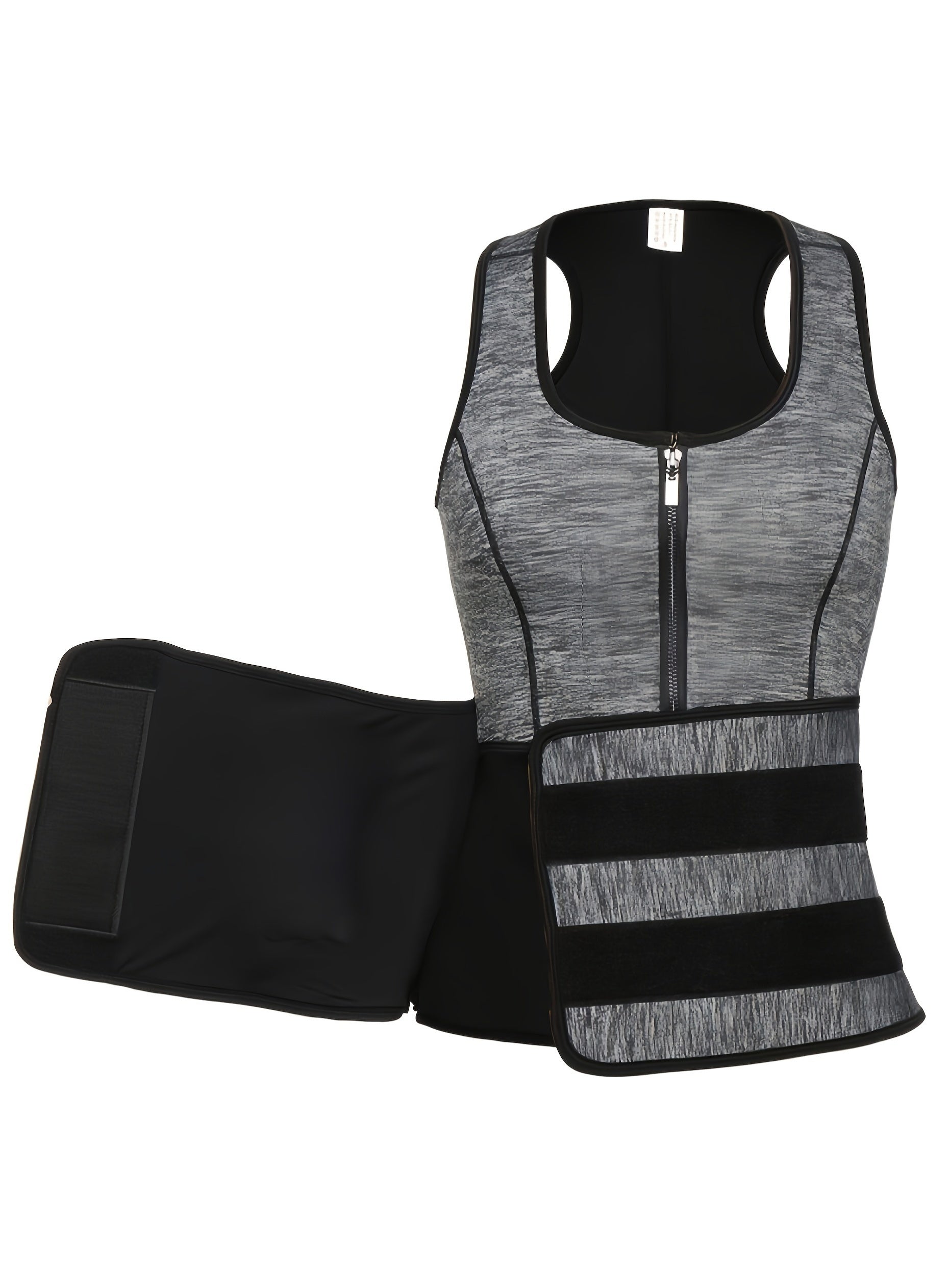 TKPARK Men's Adjustable Compression Tank Top & Waist Trainer - High-Elasticity Workout Shirt