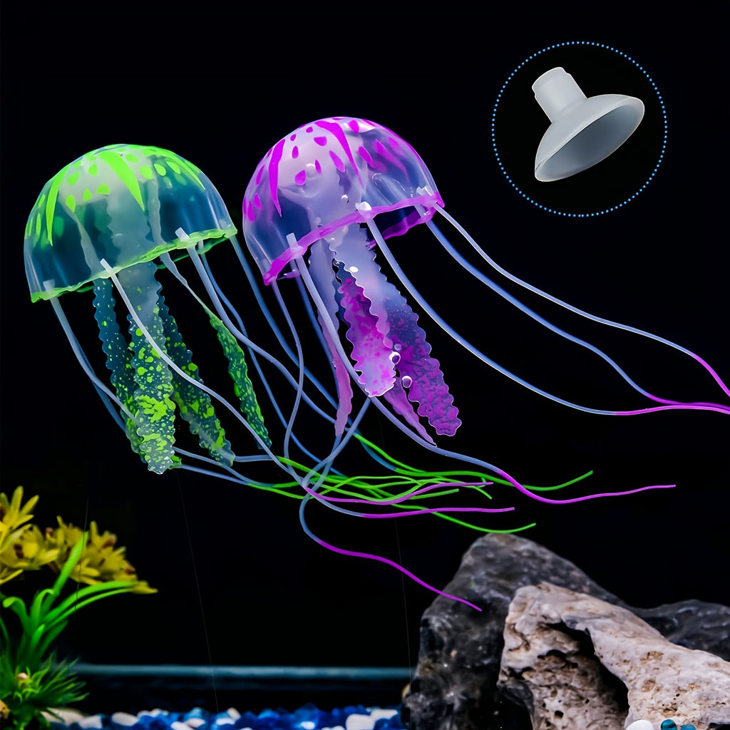 Glowing Silicone Fake Jellyfish Artificial Ornaments For Aquarium Fish Tanks Landscaping Decoration