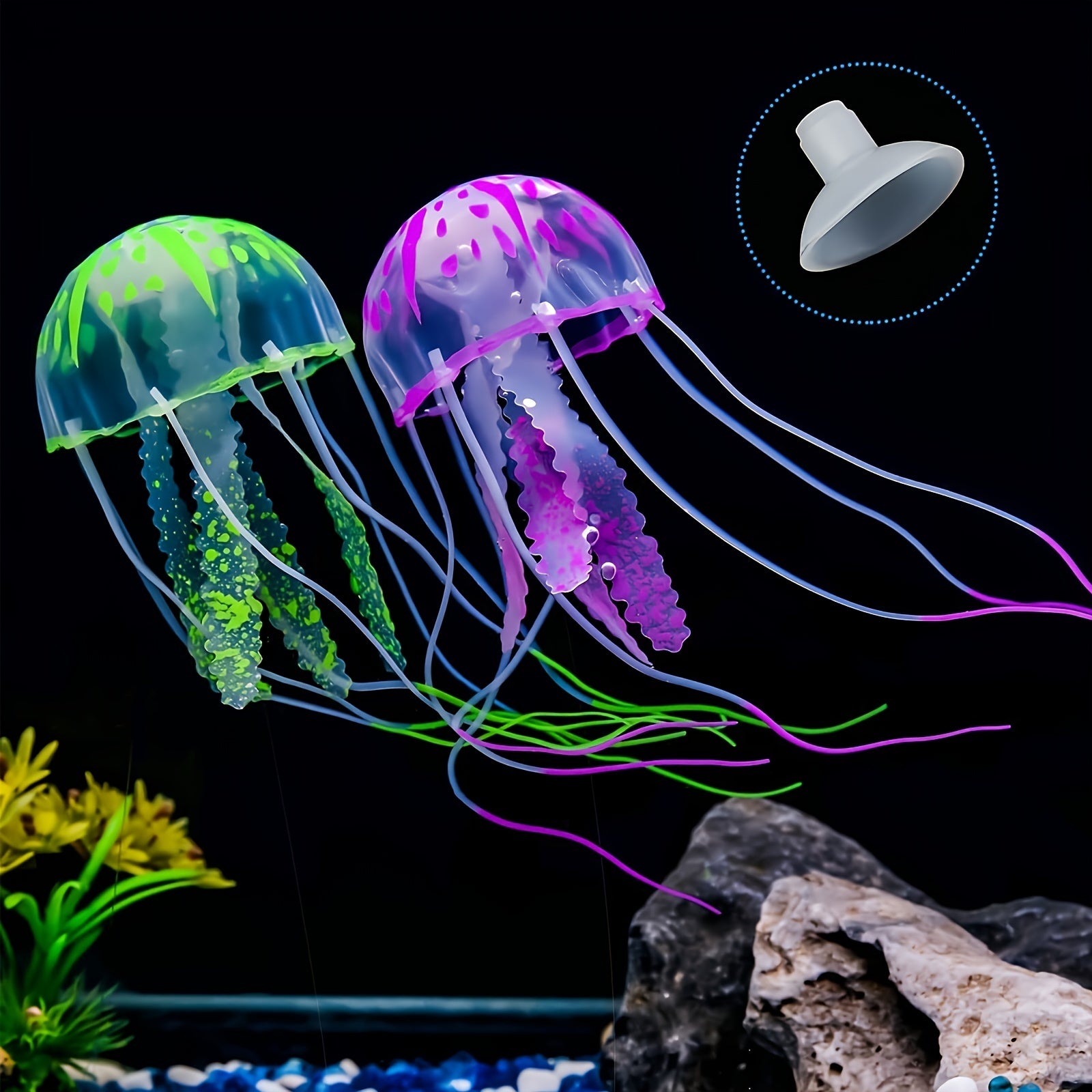 Glowing Silicone Fake Jellyfish Artificial Ornaments For Aquarium Fish Tanks Landscaping Decoration