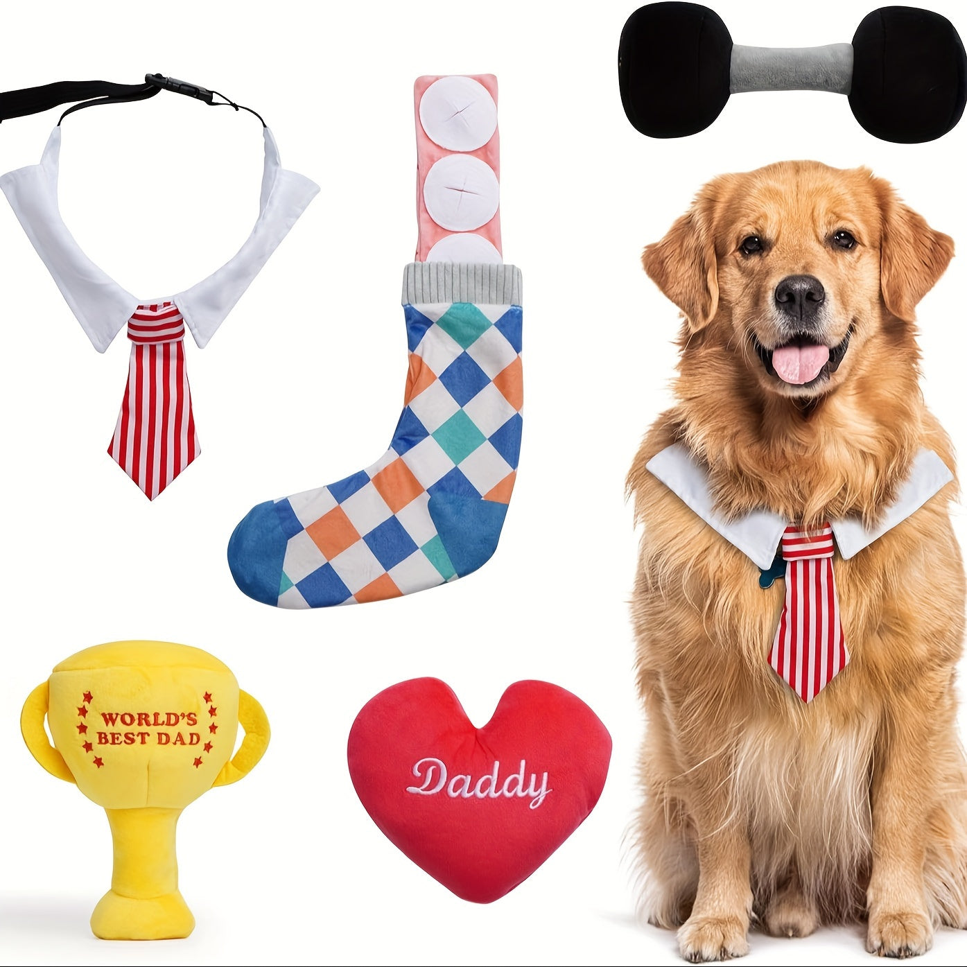 Nocciola Interactive Squeaky Dog Toys for Father' s Day, 5 Pack Snuffle Treat Puzzle Toys, Mentally Stimulating for Small Dog Toys, Cute Plush Dog Toys for Medium, Large Dogs, Keep Dogs Busy
