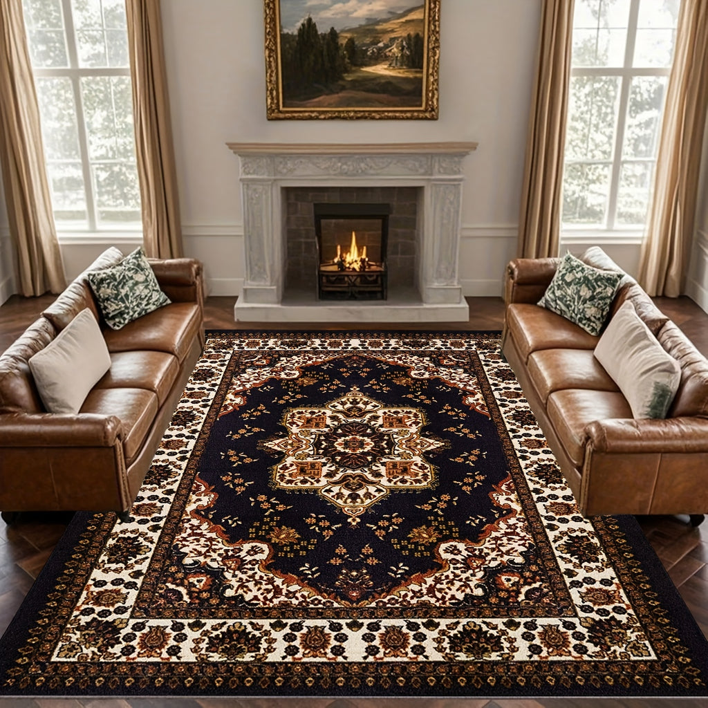 Brown/Black/Beige/Gray/Blue/Red/White/Green/ 1pc Extra Large Luxury Mat - Extra Wide Luxury Floor Mat with Non-Slip Backing, Machine Washable - Extra Large Area Mat for Living Room, Bedroom, Hallway - Persian Bohemian Mat for