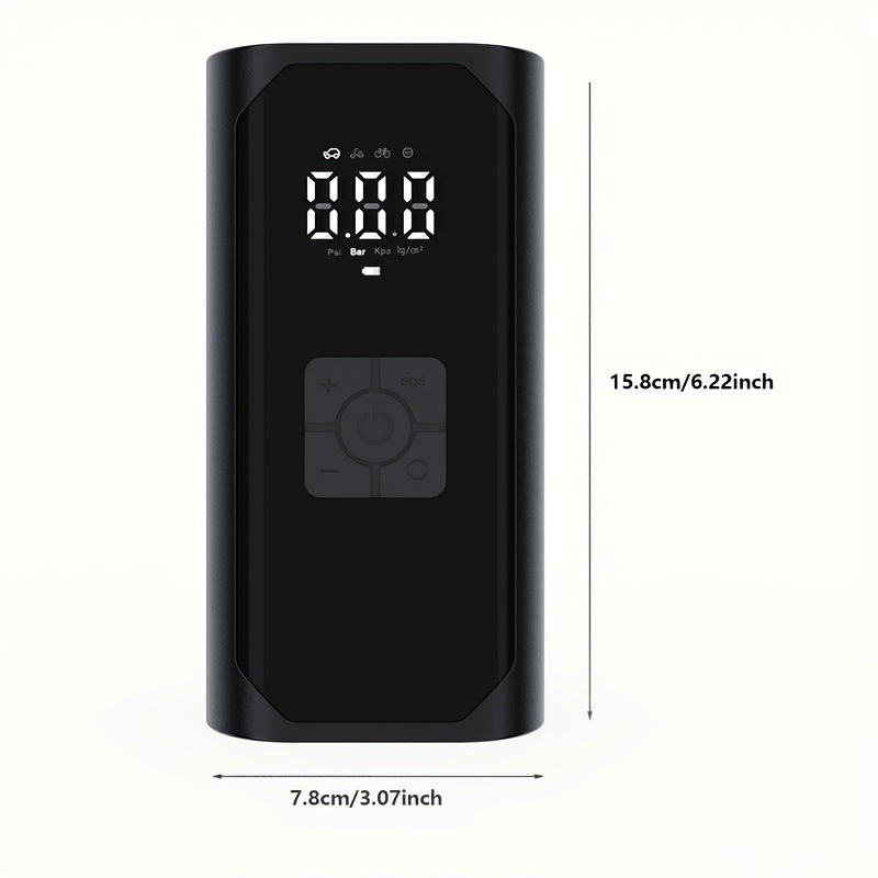 High-Power Portable Car Tire Inflator With Auto-Stop & LED Light - Fast, Convenient, Compact Automotive Air Compressor For Quick Inflation On The Go