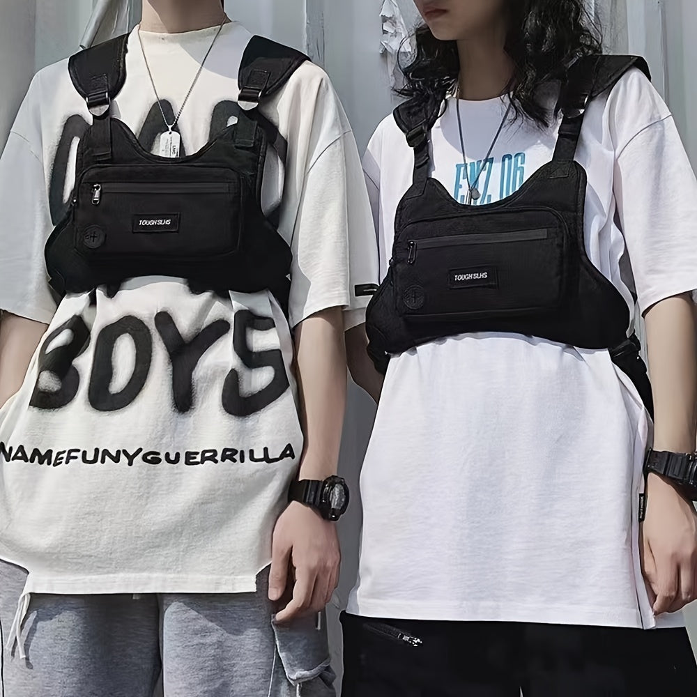 Fashion Streetwear Waistcoat For Men Hip Hop Chest Rig Vest Bag Chest Bags For Travel Hiking Outdoor Sports