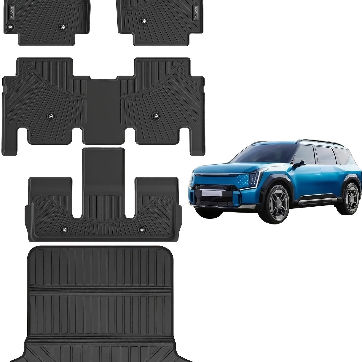 Floor Mats & Big Cargo Liners Compatible for KIA EV9 2024.