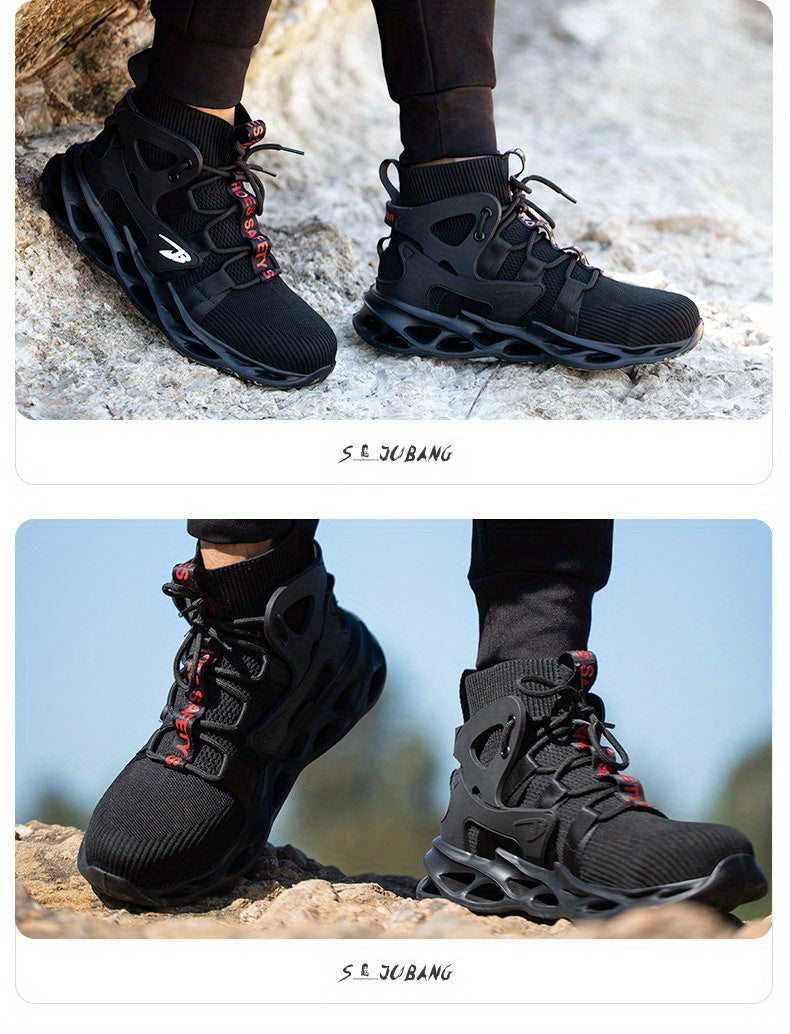 PLUS SIZE Men's Lightweight Safety Resistant Work Boots, Casual Comfortable Blade Boots