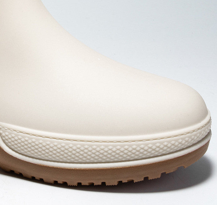 Women's Waterproof Mid Calf Boots, Fleece Liner Round Toe Platform Rain Boots, Women's Warm Plus Fashion Boots