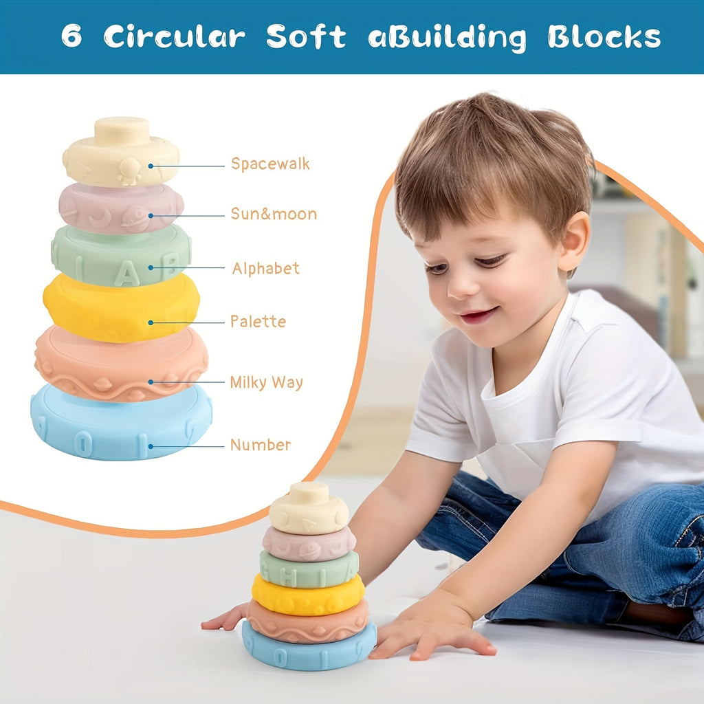 Baby Toys For 6 To 12 Months, 5 In 1 Toys For Babies, Sensory Toys For Toddlers 1-3, Pull String Toys, Stacking Blocks, Sensory Shapes & Teething Remote Control Halloween Christmas Gifts