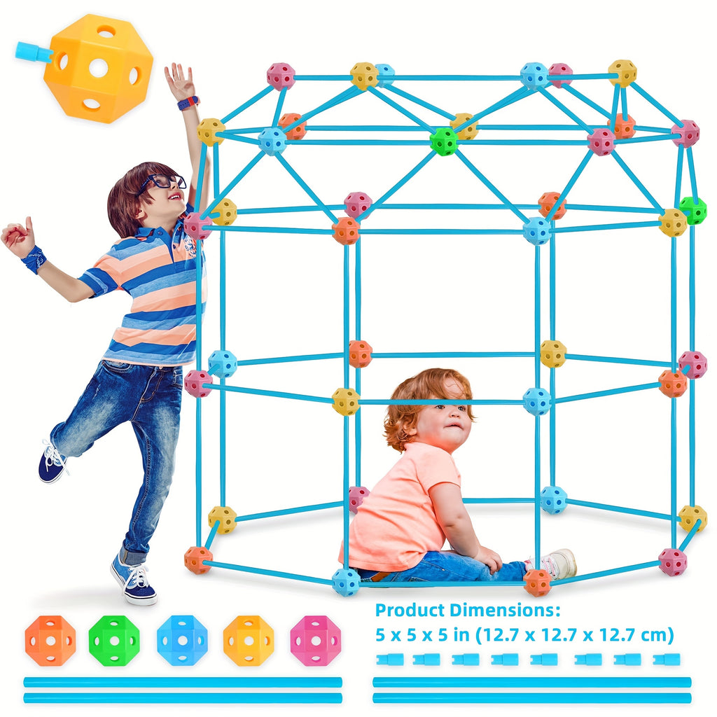 Fort Building Kit For Kids, STEM Construction Toys, Educational Gift For 4 5 6 7 8 9 10 11 12 Years Old Boys And Girls, Ultimate Creative Set For Indoor & Outdoors Activity