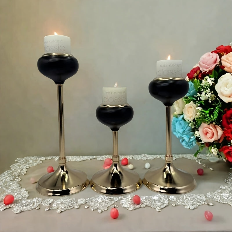 [Luxurious Candle Holders] Luxurious Golden Metal Candle Holders | Elegant Tabletop Decor for Weddings, Home, and Special Occasions, Perfect for Christmas, Halloween, Easter, Thanksgiving, Mother's Day, and Birthday Parties (