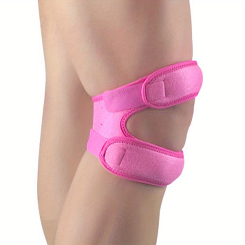 1pc FlexiSupport Elastic Knee Brace, Polyester & Nylon High Stretch Patella Stabilizer, Pull-On Knee Pad for Sports, Cycling, Mountaineering, Basketball, Soccer - Uncharged Knee Support Strap