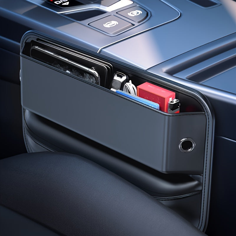 2pcs Automotive Supplies Automotive Slit Storage Box PU Leather Material Car Storage Bag General Car Seat Slot Storage Box Large Capacity