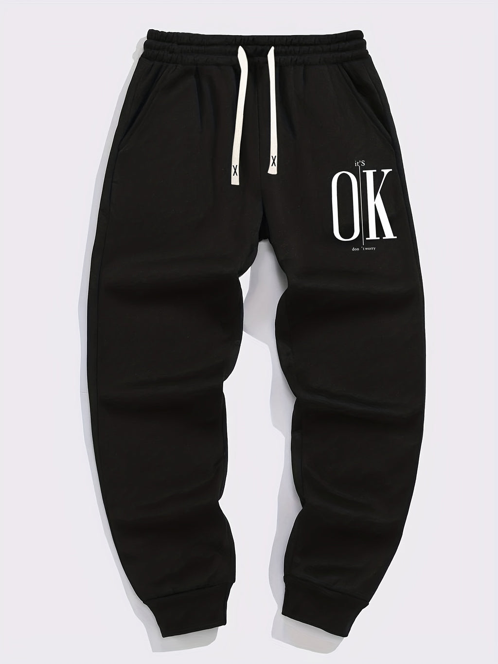 Loose Fit Printed Joggers, Men's Casual Stretch Waist Drawstring Sports Pants Sweatpants