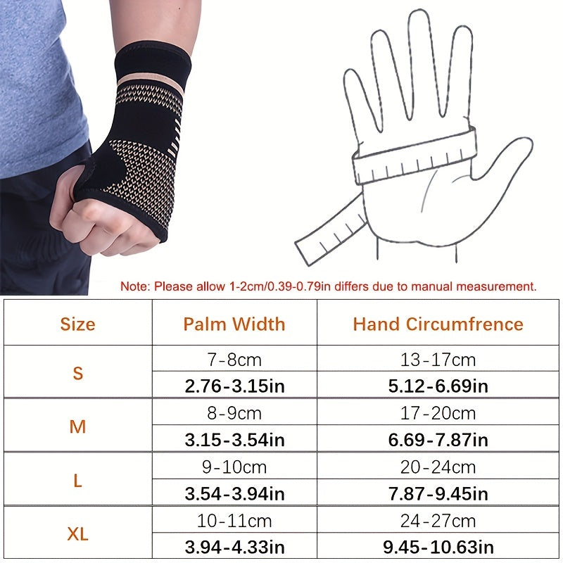 ROORUNS Sports Palm Sleeve - Elastic Knit Wrist Support, Nylon, Hand Wash Only, Pull-On Closure, Size Up Available