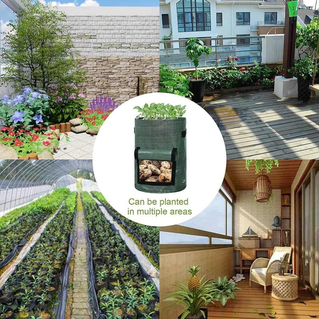 4pcs Potato Grow Bags, Potato Planters With Flap And Handles, Vegetables Garden Planting Bags For Onion, Fruits, Tomato, Carrot (7 Gallon)