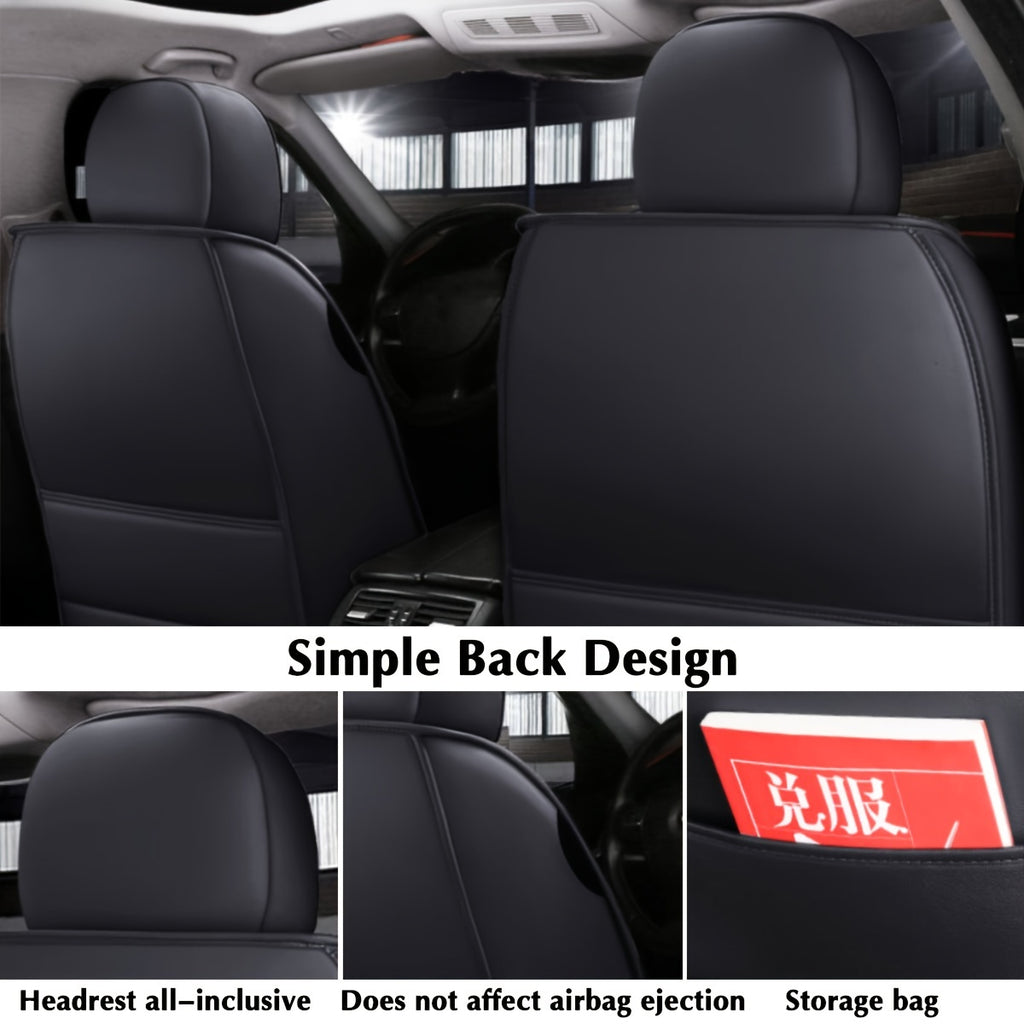 2 Premium Full-Surround PU Leather Front Car Seat Covers - Waterproof, Universal Fit, Durable, Easy to Install, and Stylish Automotive Seat Covers for Cars, Trucks, and SUVs