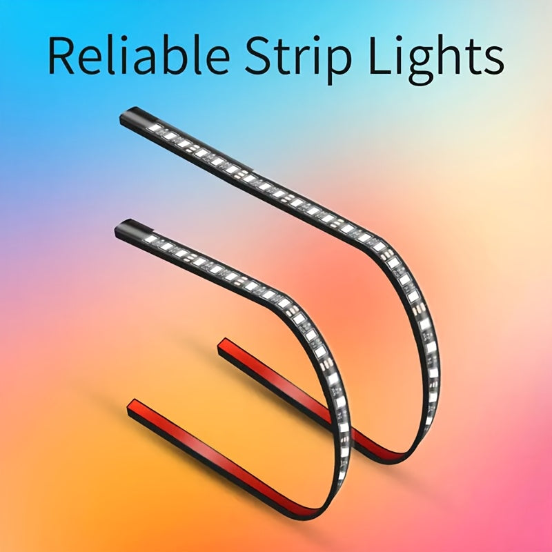 [RGB Automotive LED Strip] 4pcs Dynamic RGB Automotive LED Underglow Kit - Wireless Remote Control, Neon Music Mode, Automotive Underlight Strip