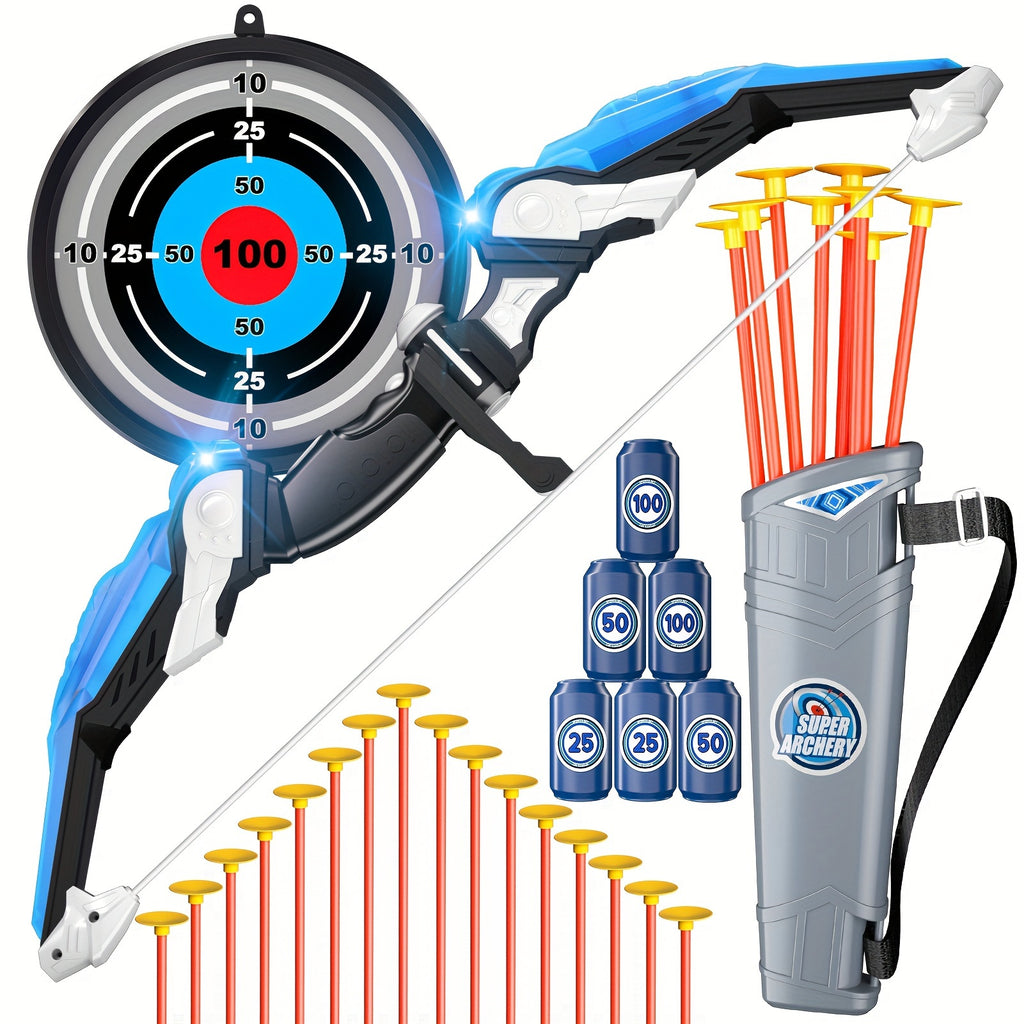 Bow And Arrow Archery Set Toys With Light-up LED Including 32 Suction Cup Arrows, Indoor Outdoor Bow And Arrow Toys Gifts Halloween Christmas Gift