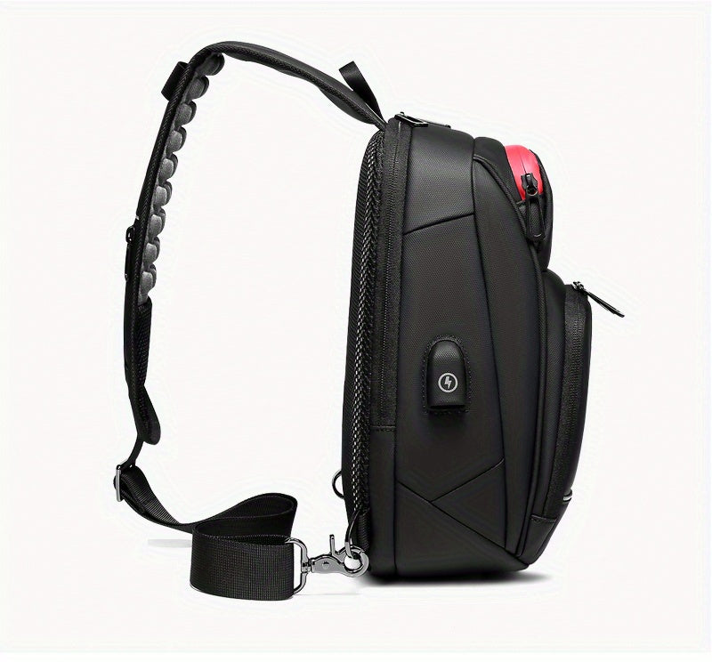 ReSilvery New Men's Chest Bag Business Single Shoulder Bag Large Capacity Crossbody Bag Breathable Casual Sports Bag