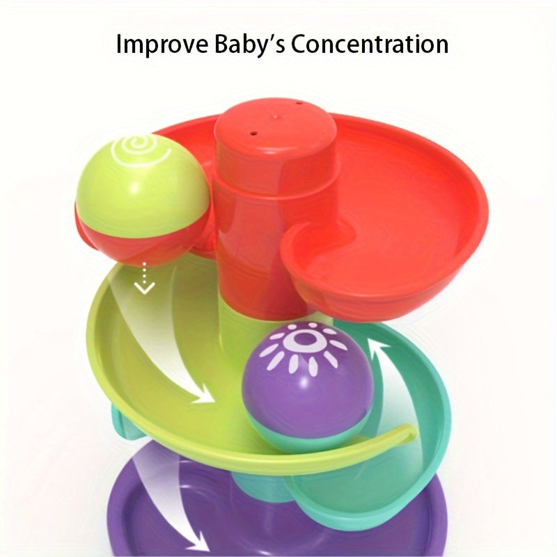 Educational Fun Track Slide Ball Tower, Rolling Ball Early Education Toys, Stacking Turn Ball, Funny Holiday And Birthday Gift