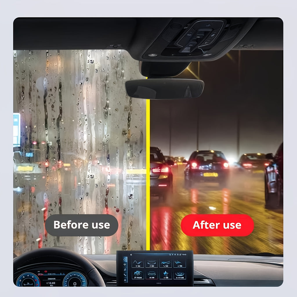 Strong Cleaning Automotive Glass Oil Film Cleaner 2pcs - Long-lasting Protection, Rain And Fog Proof - Suitable For Front Windshield And Side Windows