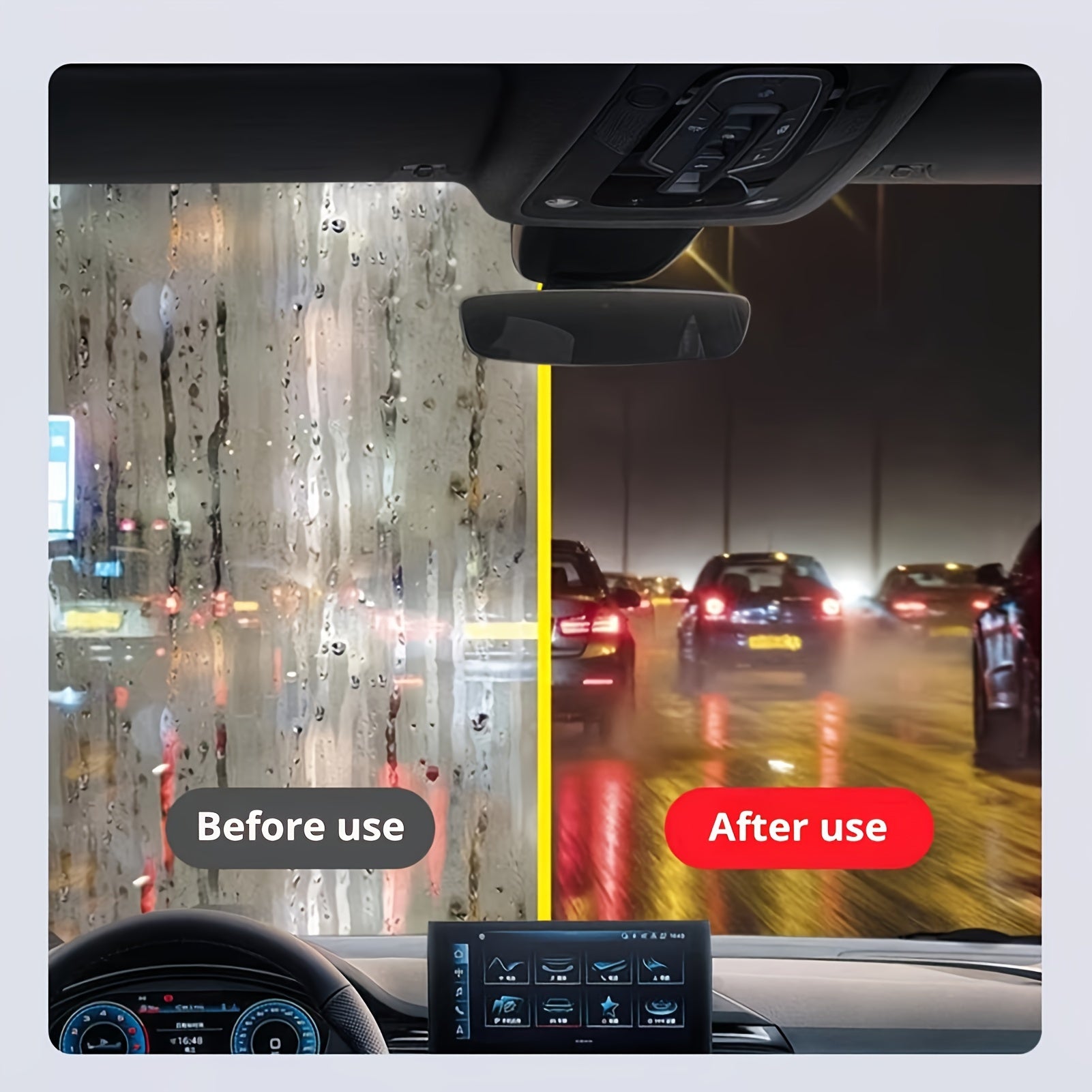 Strong Cleaning Automotive Glass Oil Film Cleaner 2pcs - Long-lasting Protection, Rain And Fog Proof - Suitable For Front Windshield And Side Windows