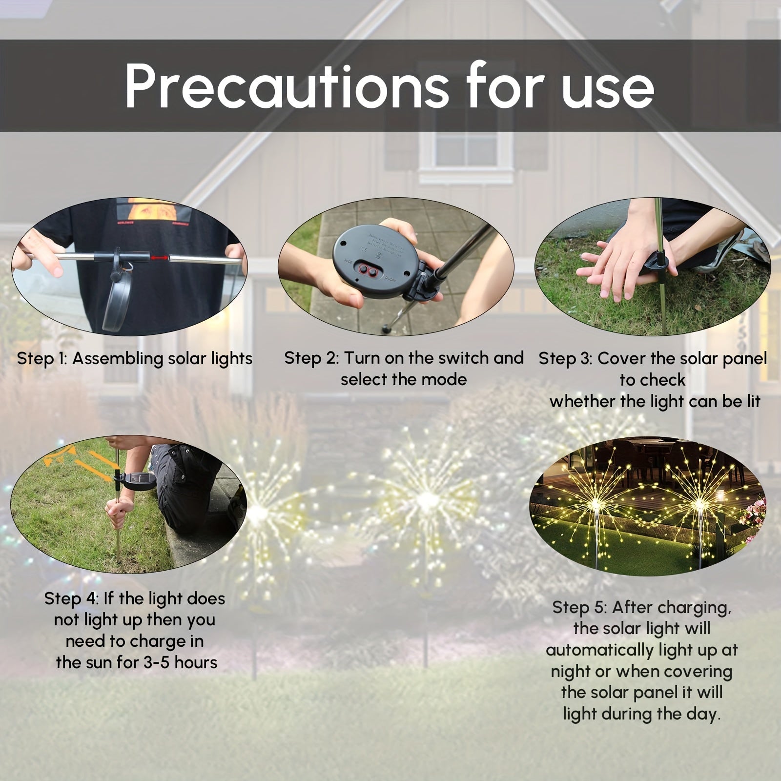 American Independence Day Celebration, Solar LED Fireworks Fairy Lights With 8 Working Modes, For Outdoor Garden Decoration, Yard Parties, Christmas, Weddings, Lawn Pathways